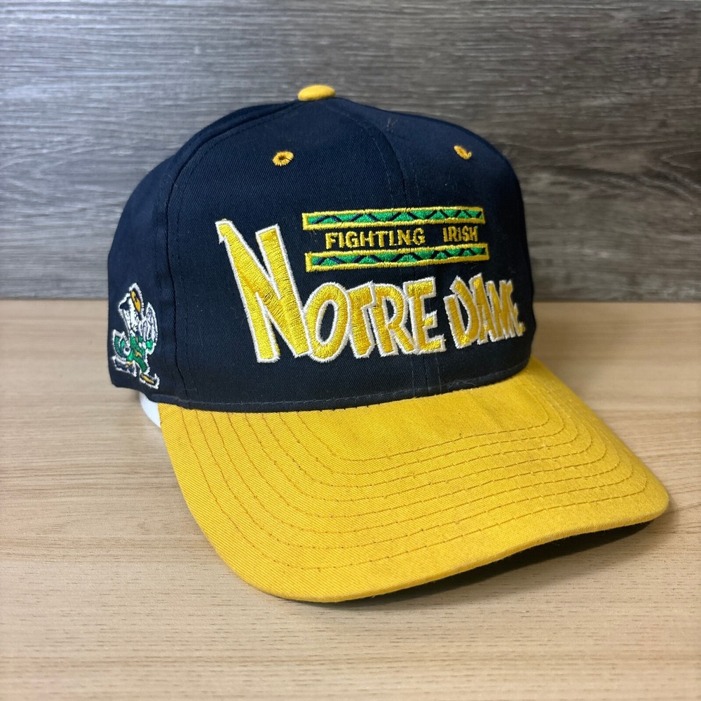Vintage Notre Dame Fighting Irish Hat Cap Snap Back Blue Football Annco‎